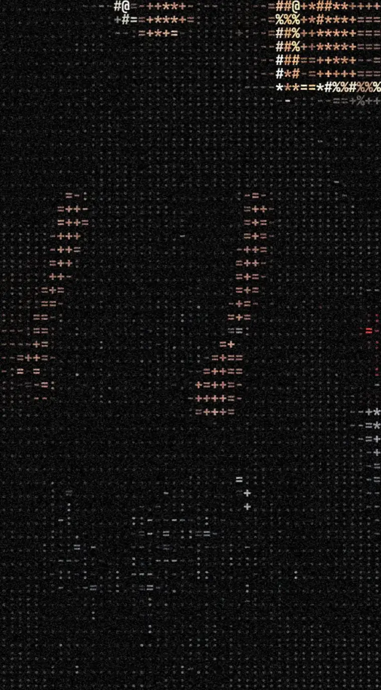 ASCII rendering of the photo